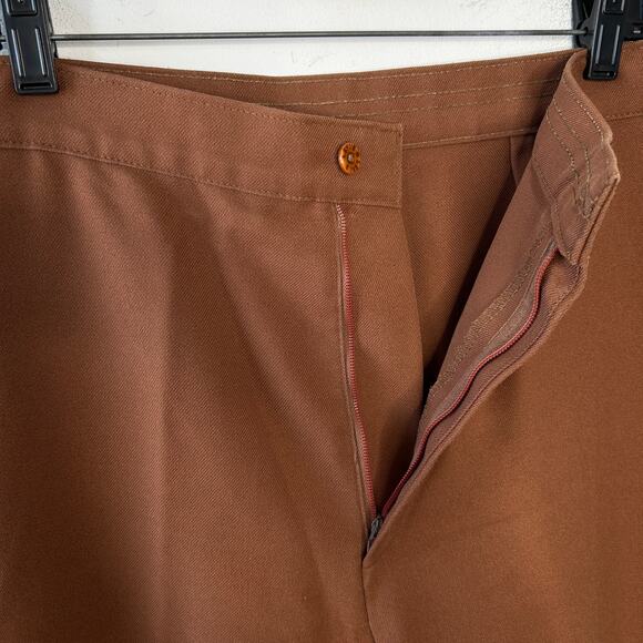 LEVIS Vintage 70s Brown Pants Womens 18 Khaki Trousers Retro Academia Twee Chic - Picture 5 of 10